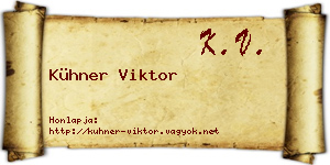 Kühner Viktor névjegykártya